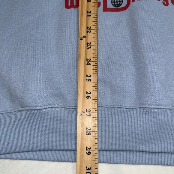 Walt Disney World pullover Sweater Adult sz XL Blue Mickey Mouse Standing Parks - Picture 3 of 13